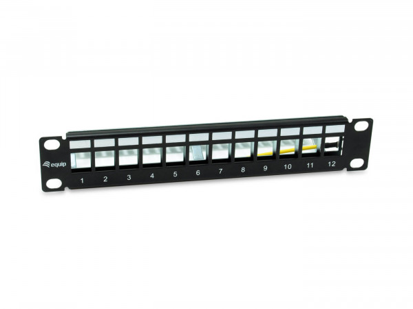 Equip Patchpanel 12x Cat6A 10" FTP 1HE Keystone Montage sw
