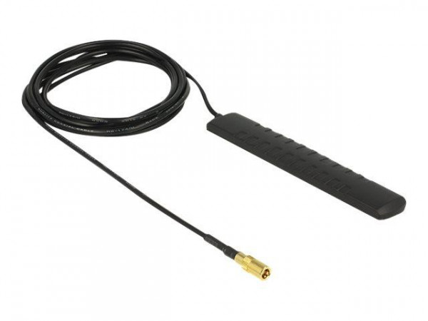 DAB-Antenne Delock SMA 20dB 2.00m starr Klebemontage schwarz