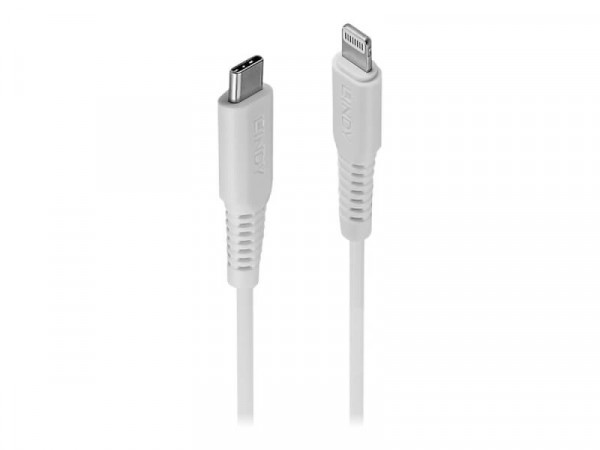 LINDY 1m USB C an Lightning Kabel, weiß