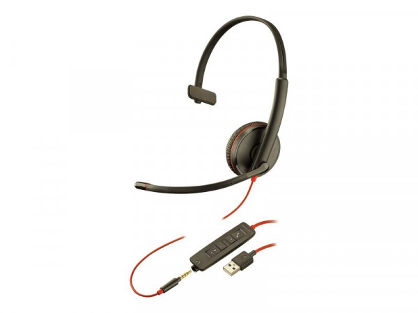 Poly Headset Blackwire C3215 monaural USB + 3.5mm neu