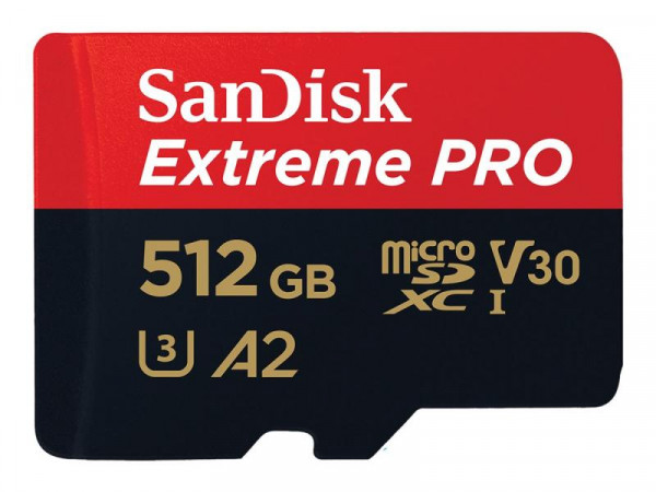 SD MicroSD Card 512GB SanDisk Extreme Pro SDXC inkl. Adapt