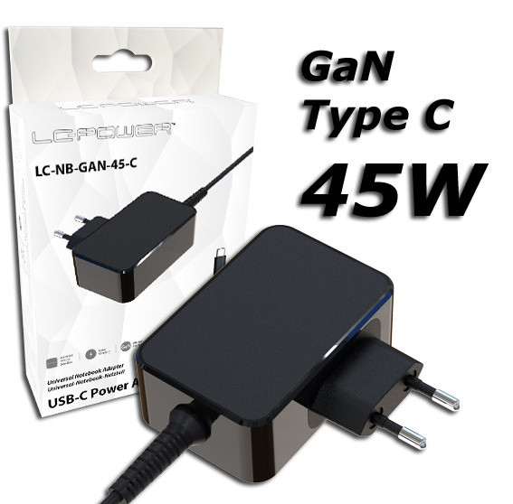 LC-Power Netzteil Notebook-Netzteil LC-NB-GAN-45-C 45W