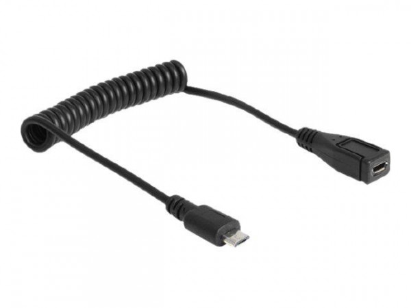 USB Verl. Delock Micro-B -> Micro-B St/Bu 0.60m sw Siralkab.