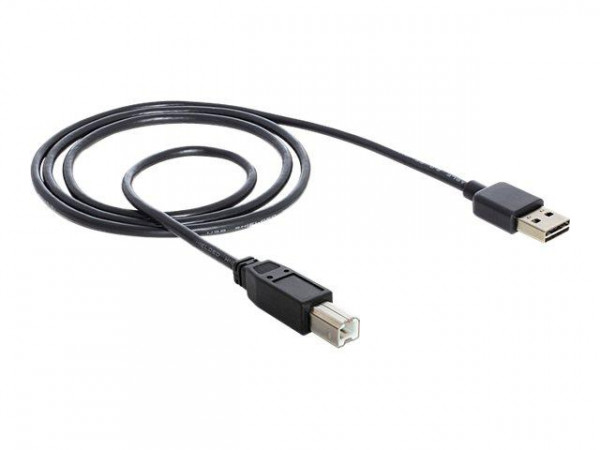 Easy USB Kabel Delock A -> B St/St 2.00m schwarz