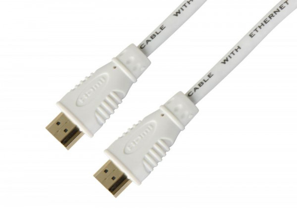 TECHLY HDMI High Speed Kabel mit Ethernet, M/M, 3.0m, weiß