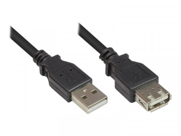 Good Connections USB2.0 Verlängerung A-St.-A-Bu. schw. 3m