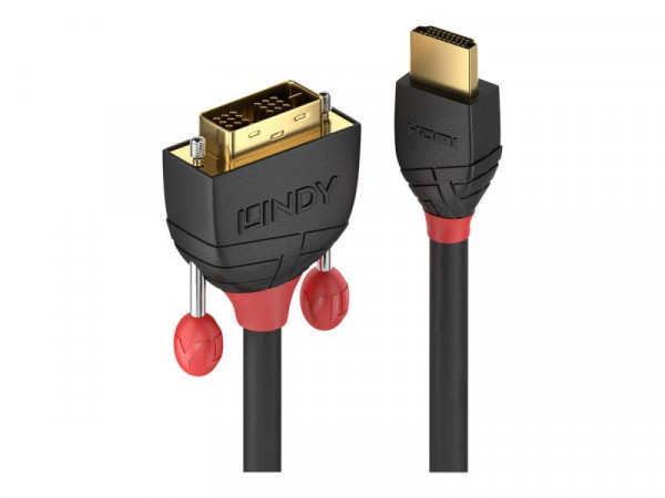 Lindy HDMI an DVI-D Single Link Kabel Black Line 5m