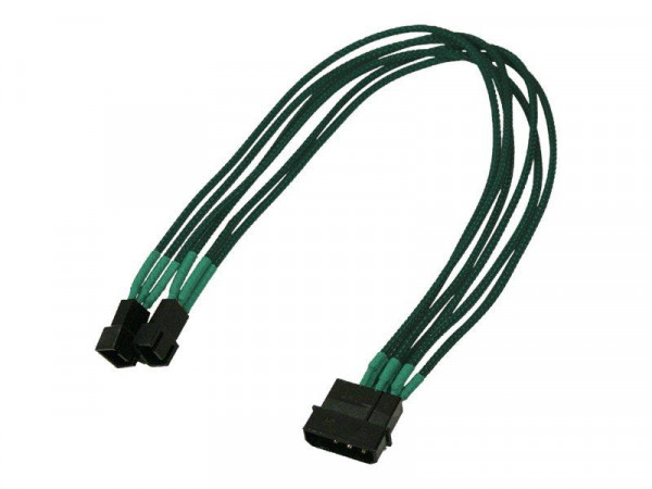 Kabel Nanoxia 4-Pin auf 2 x 3-Pin, Single, 30 cm, grün