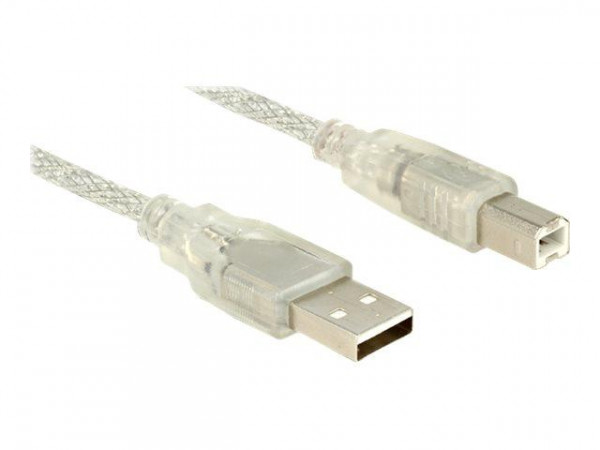 USB Kabel Delock A -> B St/St 1.50m transparent