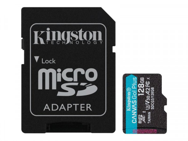SD MicroSD Card 128GB Kingston SDXC Canvas Go Plus w.A