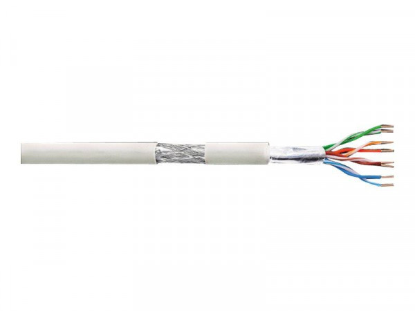 Logilink Netzwerk Verlegekabel S/FTP Cat6, PVC, weiß, 100m