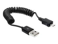USB Kabel Delock A -> Micro-B St/St 0.20m-0.60cm Spiralkabe