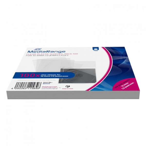 MediaRange CD Hüllen 100pcs Folientaschen 10.4mm transparent