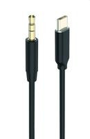 2GO Audiokabel AUX/MP3 für USB Type-C - Stereo 100cm schwarz