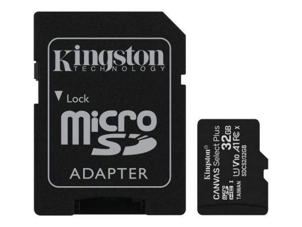 SD MicroSD Card 32GB Kingston SDXC Canvas+ (Class10)