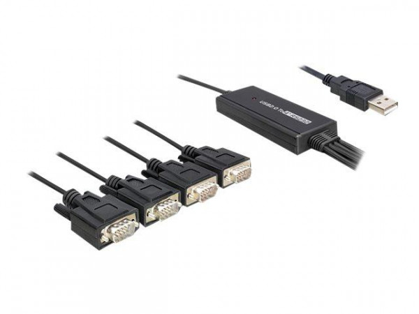USB Kabel Delock A -> 4x D-Sub9 St/St 1.40m