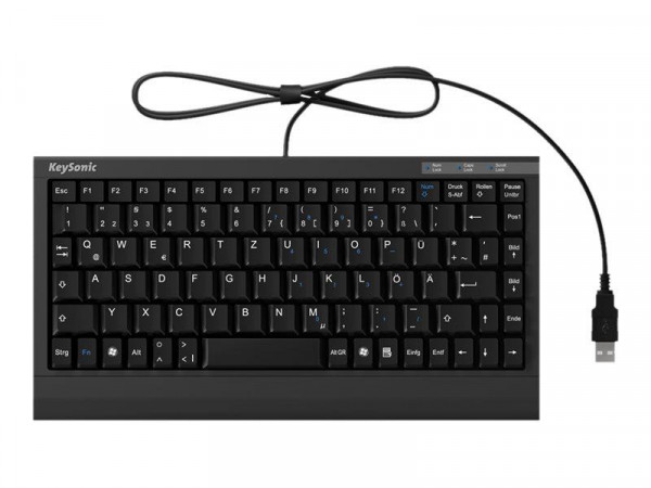 Tastatur Keysonic ACK-595C+ (DE) Mini SoftSkin PS/2-USB black
