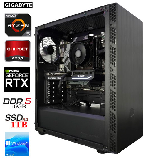 PC GamingLine: AMD Ryzen 5 7600, 16GB DDR5-5600, NVIDIA GeForce RTX4070 Super, 1TB M.2, Win 11
