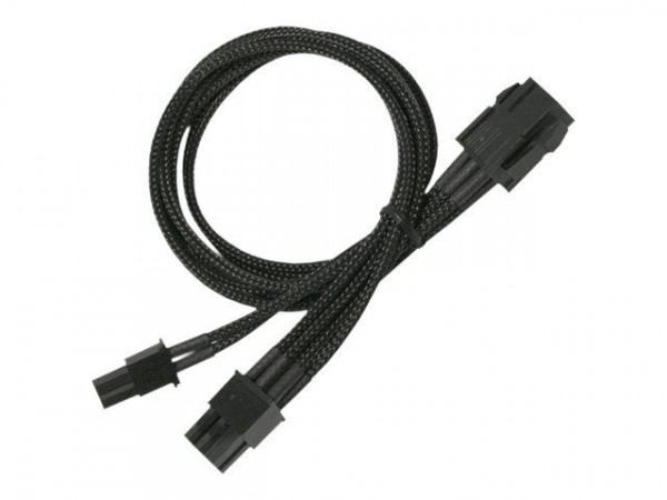 Kabel Nanoxia PCI-E 6- auf 6+2-Pin, 30 cm, Single, schwarz