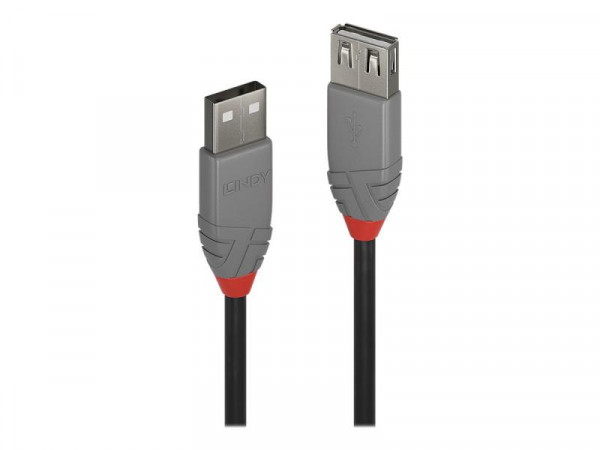 Lindy USB 2.0 Verlängerung Typ A/A Anthra Line M/F 2m