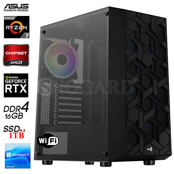 PC GamingLine R7-5700X 16GB-DDR4 RTX4060 1TB-SSD WiFi W11Home