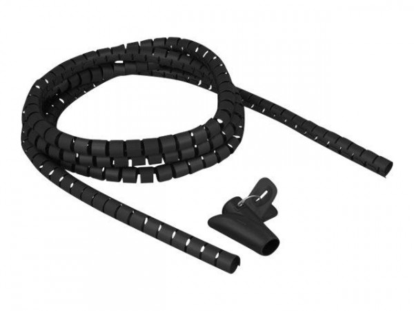 DELOCK Spiralschlauch m. Einziehwerkzeug 2,5m x 15mm schwarz