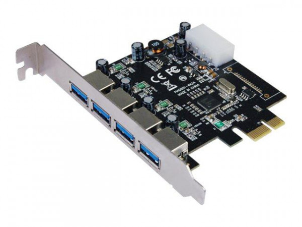 Longshine USB 3.0 Card PCIe 4*extern inkl.SATA Power Kabel