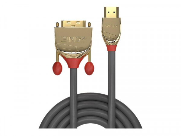 Lindy HDMI an DVI-D Single Link Kabel Gold Line 5m