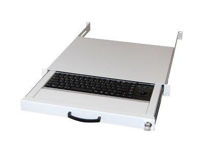 aixcase 19" Rack 1U Tastatur DE Trackball PS2&USB lichtgrau