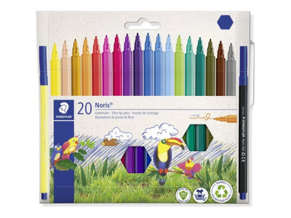 STAEDTLER Fasermaler Noris 20er-Set im Kartonetui 1mm retail