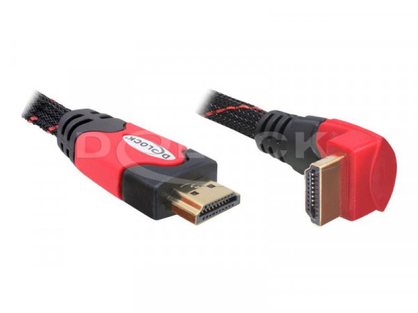 HDMI Kabel Delock Ethernet A -> A St/St 5.00m 90° unten 4K