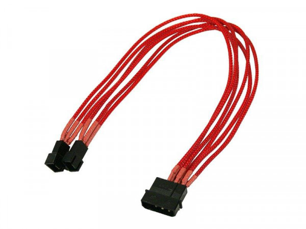 Kabel Nanoxia 4-Pin auf 2 x 3-Pin, Single, 30 cm, rot