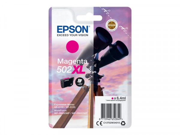Patrone Epson 502 XL magenta 6,4 ml 470 Seiten