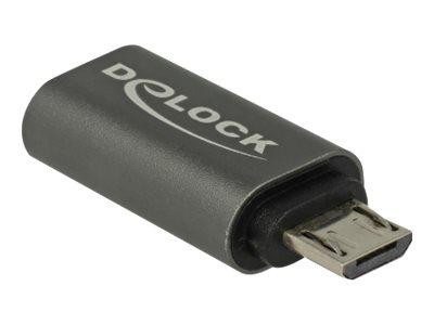 DELOCK Adapter USB-mikroB 2.0 St > USB-C 2.0 Bu anthrazit