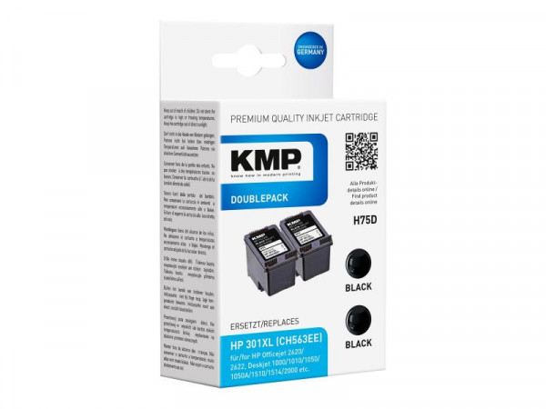 KMP Patrone HP301XL DoublePack 2x480 Seiten black kompatibel