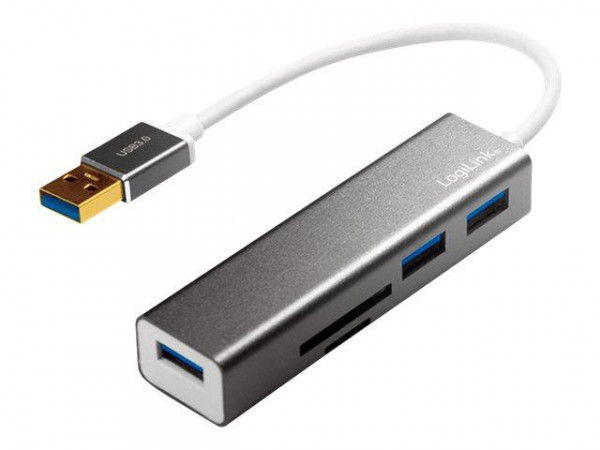 LogiLink USB 3.0 HUB 3-port mit Kartenleser