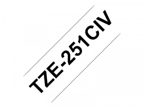 Schriftbandkassette Brother TZe-251CIV 24mm weiß/schwarz