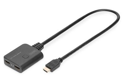 DIGITUS HDMI Splitter 1x2 4K/60Hz Downscaler 0,5m schwarz