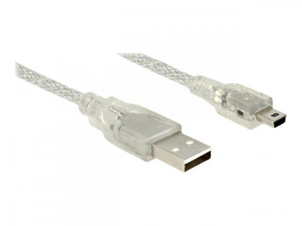 USB Kabel Delock A -> Mini-B St/St 1.00m transparent