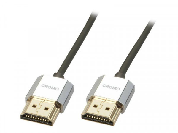 Lindy HDMI High Speed A/A Kabel Slim CROMO 1m Ethernet