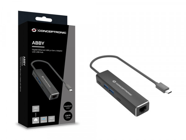 CONCEPTRONIC Adapter USB-C -> 2.5GbE 2xUSB-C USB-A 0.15m sw