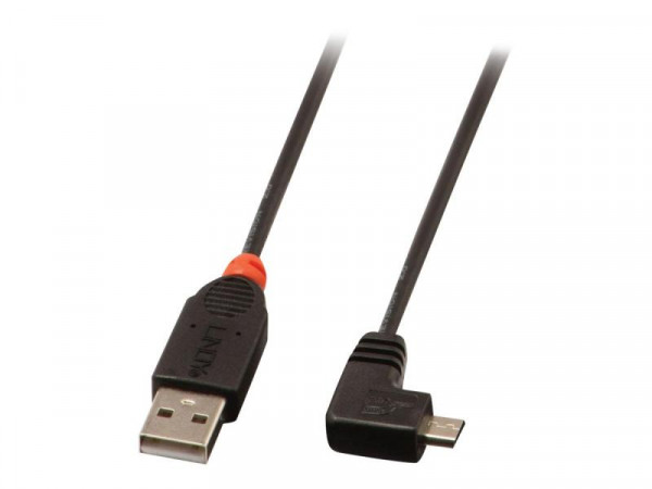 Lindy USB 2.0 Kabel Typ A/Micro-B 90° gewinkelt M/M 2m