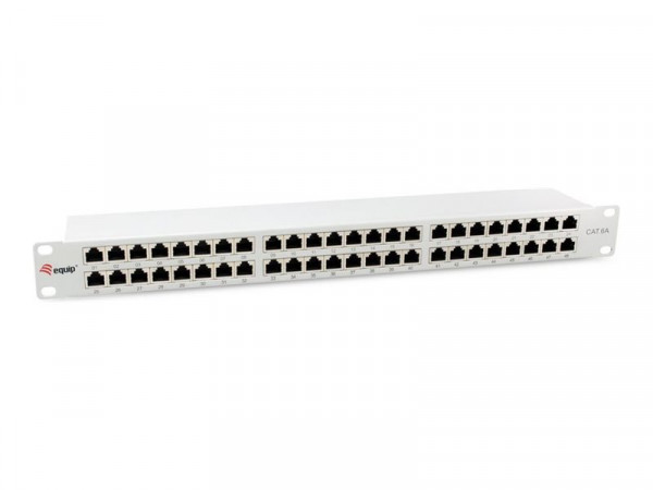 Equip Patchpanel 48x RJ45 Cat6A 19" FTP 1HE Premium hellgrau