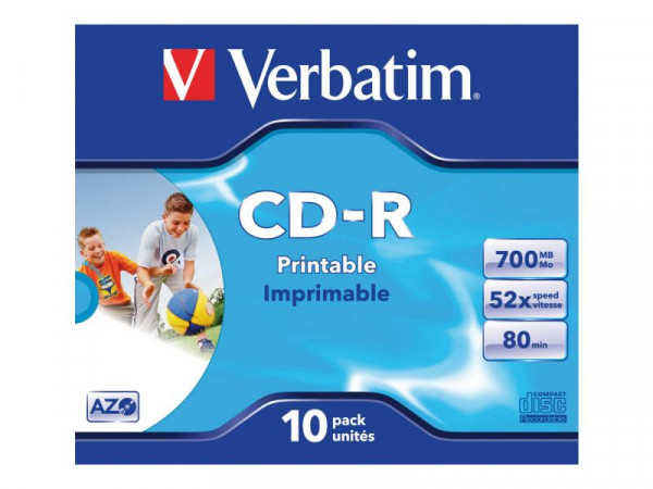 CD-R Verbatim 700MB 10pcs Pack 52x JewelCase wide