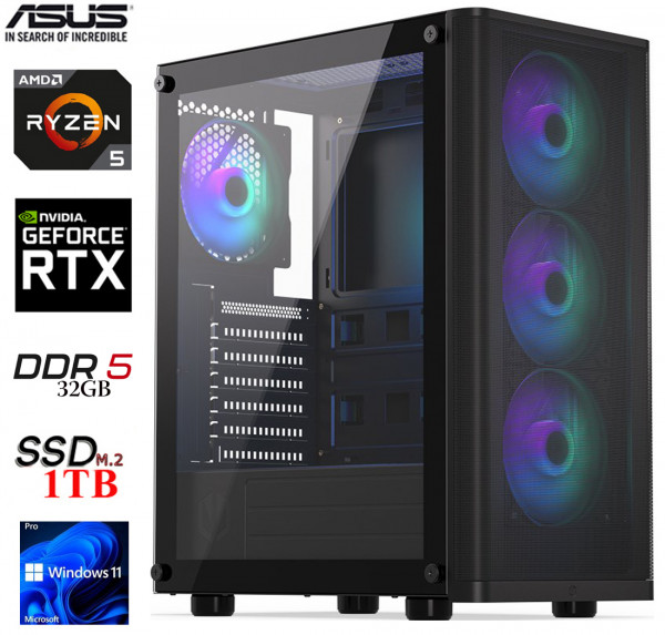 PC GamingLine: AMD Ryzen 5 7500F | 32GB | NVIDIA GeForce RTX 4060 TI 8G | 1TB M.2 | W11P