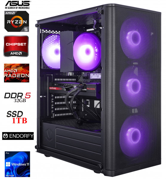 PC GamingLine: AMD Ryzen 5 7500F | 32GB | AMD Radeon RX7600 8G | 1TB M.2 | W11P