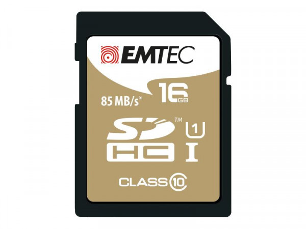 EMTEC SD Card 16GB SDHC (CLASS10) Gold + Kartenblister