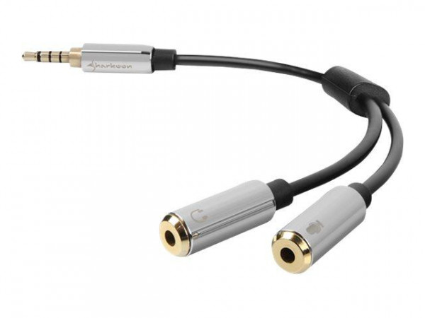 Sharkoon Kabel Adapter 2x3,5 3 Pin > 1x 3,5mm 4 Pin