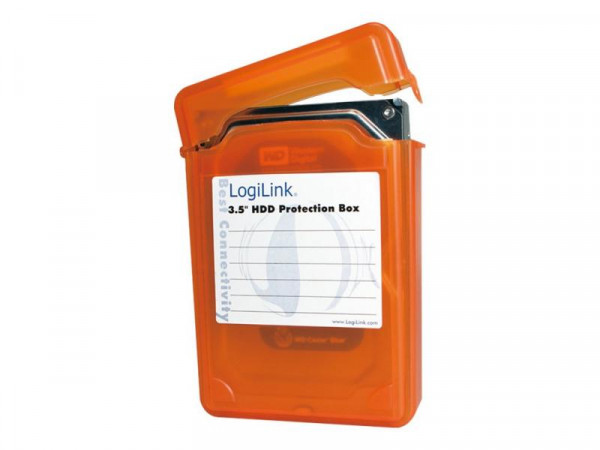 LogiLink Festplatten Schutz-Box für 3,5&quot; HDD´s, orange 