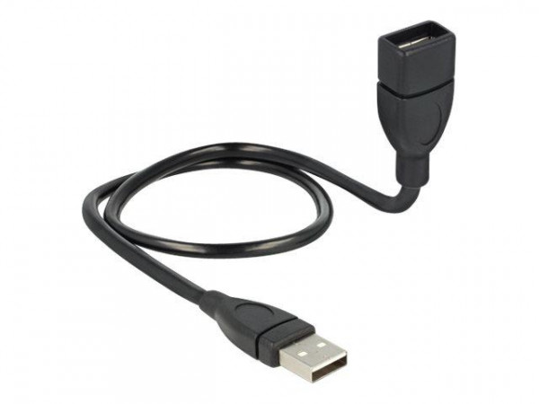USB Verl. Delock A -> A St/Bu 0.50m ShapeCable sw